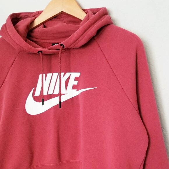 Nike Women's M Sportswear Essential Cropped Hoodie in Antique Rose Athleisure - Picture 7 of 16
